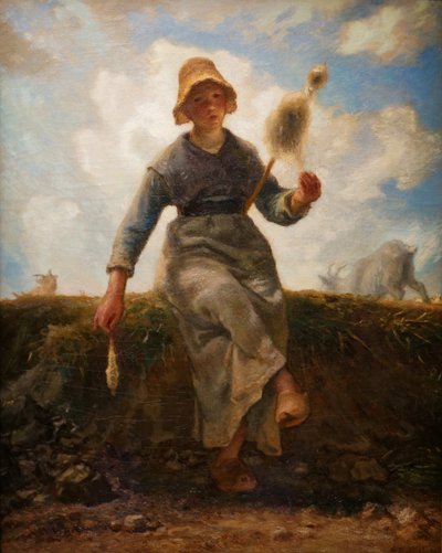 The Spinner, Auvergne Goat Keeper by Jean Francois Millet